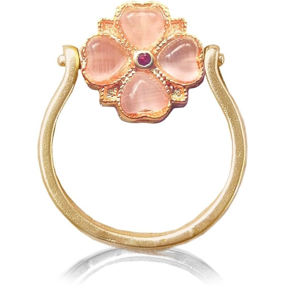 π Women Gold Christmas Pearl Ring Adjustable Open Wrap Fashion Eternity Jewelry